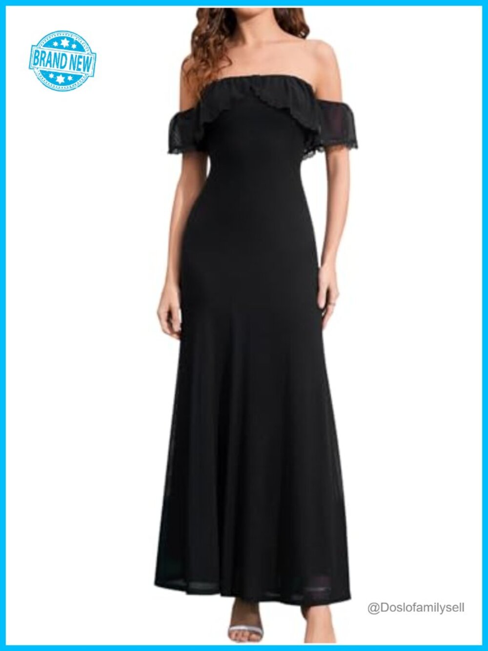 Off Shoulder Floral Lace Maxi Dress Strapless Wedding Guest Formal